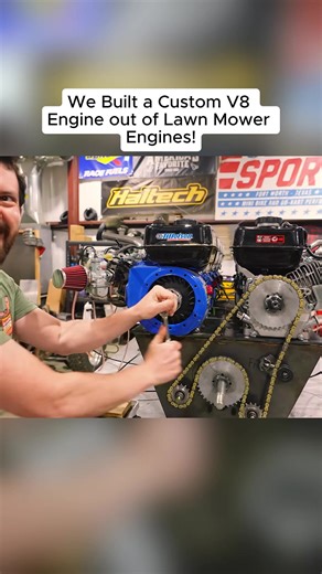 We Built a Custom V8 Engine out of Lawn Mower Engines! | lawn mower engine v8