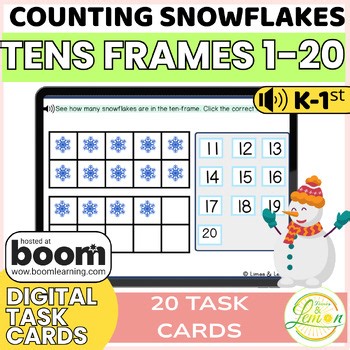 Winter Math Ten frames to 20 Digital Boom™ Cards