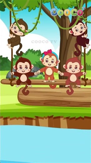 Five Little Monkeys Jumping on the Bed | 5 Little Monkeys | Nursery Rhymes for Kids | Cooco TV