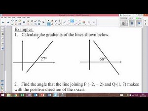 LHS Higher Mathematics - Straight Line 4 - Gradient from angle