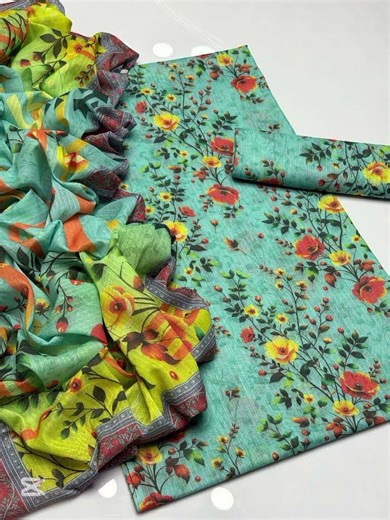 Bana Dora Swiss lwan stuff*✅️ Digital print all over shirt &Trouser bana dora Dupatta