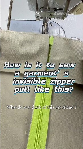 How is it to sew a garment’s invisible zipper pull like this?