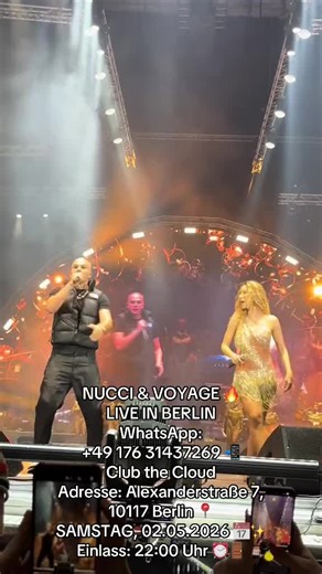 🎤 Nucci & Voyage – Live in Berlin Zum ersten Mal gemeinsam in Berlin! Erlebt das MEGA Balkan Konzert 🔥 ⸻ 📅 Samstag, 02.05.2026 🕤 Einlass: 21:30 Uhr Line up DJ djole & DJ sale - dj massari 📍 Location: The Cloud Berlin Alexanderstraße 7 (Eingang über Otto-Braun-Straße) Tickets online https://balkanevent.ticket.io/fWbTrtwy/? ⸻ 🎫 Vorverkaufsstellen: Mon Rêve • Restaurant & Lounge Müllerstr. , 163B , 13353 Berlin SimArena Wedding Müllerstraße 123, Berlin Times Nachodstr 1, /10779 Berlin ⸻ 🎟️ A