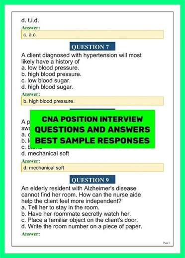 CNA Interview Questions and Answers 2026 | Best Sample Responses