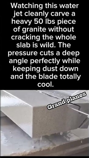 Water Jet Slices Solid Rock Like Butter 💦🪨 Insane Precision #WaterJetCutting #IndustrialHack