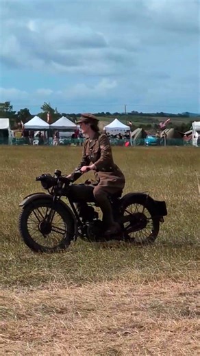Auxiliary Territorial Service Reenactors Norton 16H, 1942 BSA M20 WD, 1934 Royal Enfield 'A' 225cc