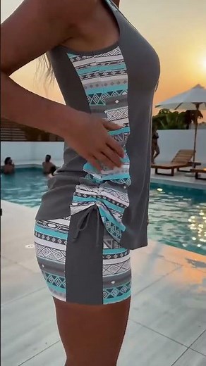 ⏰Women's Tummy Control Tankini Set – Flattering Boho Swimwear with Shorts