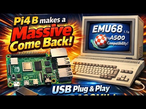 Amiga 500 USB driver on Pistorm Classic Pi 4b EMU68 1.1a #pistorm #amiga500