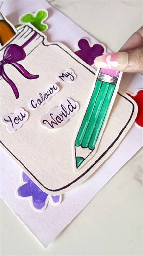 Easy "You Colour My World" DIY Greeting Card | DIY Handmade Card Tutorial | Easy Paper Card Craft