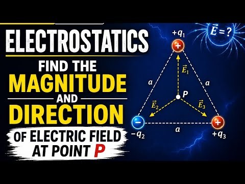 Find the magnitude and direction of the electric field at point p. #class12 #mathematicscorner