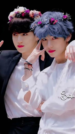 BTS Jungkook & V in Flower Crown 🌸🔥 Cutest Duo Ever 💜 #BTS #Taekook#CuteBTS #BTSLove