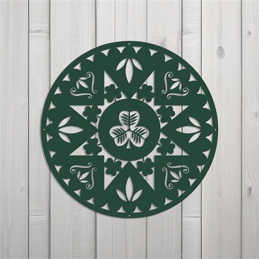 Irish Clover Hex Sign | PA Dutch Shamrock | St. Patrick's Day Decor | Modern Farmhouse Folk Art | Metal - Etsy Canada