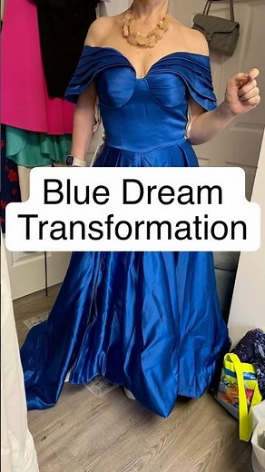 Shortening a Blue Dress with Three Layers | Sewing Alterations Tutorial