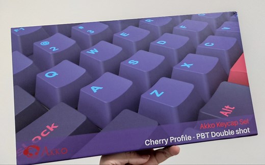 AKKO第一套PBT二色成型大全套键帽 霓虹Neon 开箱体验