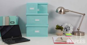 The style. The sizes. The stackability. All of the above. What's your favorite thing about the Martha Stewart Office Storage System? http://bit.ly/2D7Xsvy | Staples