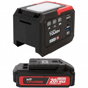 Hyper Tough 20V Power Inverter and 2.0Ah Lithium-Ion Battery Pack with USB-A and USB-C Ports