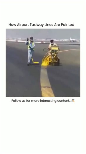 How To Handy on Instagram: "Ever wonder how airports maintain perfectly crisp taxiway lines visible from both ground level and the cockpit? These markings require specialized reflective paints, precise machinery, and strict aviation standards to guide pilots safely during low-visibility conditions. It’s not just paint—it’s a navigation system designed to prevent collisions, direct aircraft traffic, and keep operations running 24/7 under extreme conditions. Follow us for more behind-the-scenes en