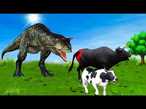 डायनासोर का सांड के झुण्ड पर हमला फिर हुआ ऐसा... | Dinosaur and Bull story hindi kahani