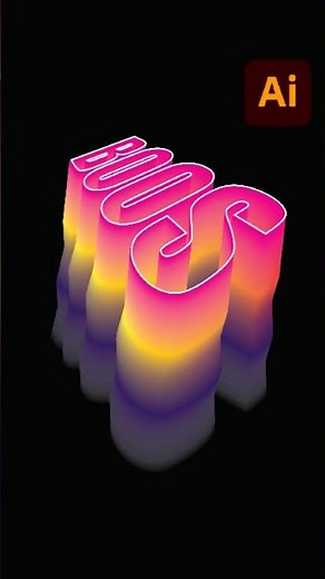 How to Create a 3D Extrude & Bevel Text Effect with Gradient in Adobe Illustrator | Tutorial