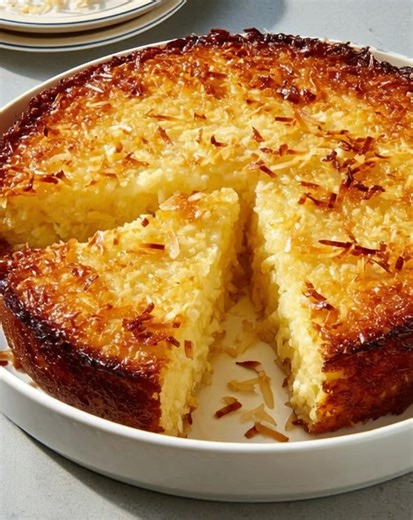 Crustless Coconut Pie – Golden, Custardy & Effortlessly Easy 🥥🍰 Crustless Coconut Pie is a classic, fuss-free dessert that magically forms its own light crust as it bakes. With a tender custard center, golden coconut topping, and rich buttery flavor, this one-bowl pie is perfect for when you want something comforting, sweet, and incredibly easy. Ingredients: • ½ cup all-purpose flour • 1 ½ cups granulated sugar • ½ cup (1 stick) unsalted butter, melted • 2 cups milk • 4 large eggs • 1 teaspoon