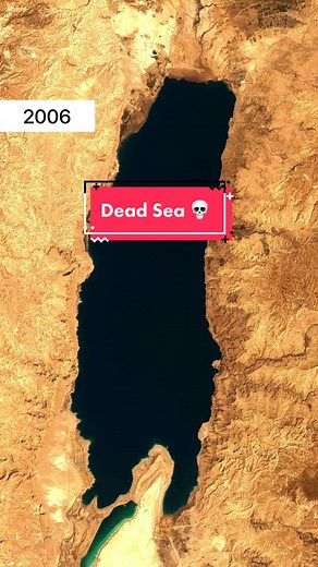The Dead Sea is shrinking! Do you want to see more environmental changes? #fyp #fypシ #deadsea #environment #climatechange Landsat 5/7/8 Courtesy of the U.S. Geological Survey