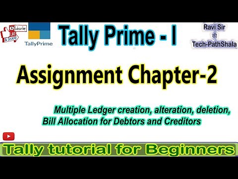 Tally Assignment chapter-2 (Tally Prime-I)