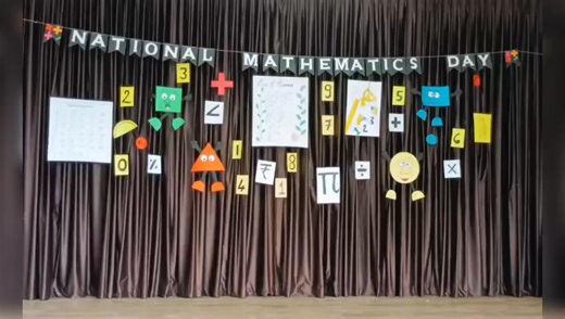 National Mathematics Day – 22nd December 2025 We celebrated National Mathematics Day with great excitement and wholehearted participation from our students and teachers. The programme featured a beautiful Bharatanatyam dance depicting mathematical angles and symbols, speech on the life of Srinivasa Ramanujan by a student and teachers’ talk on the importance of mathematics in daily life. Mathematics Quiz was conducted in 4 different groups. Students of Classes 6 to 10 also took part in the challe