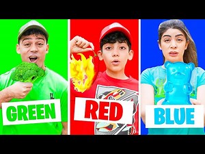 Jason and Alex 24-Hour One Color Food Challenge - Videos For Kids
