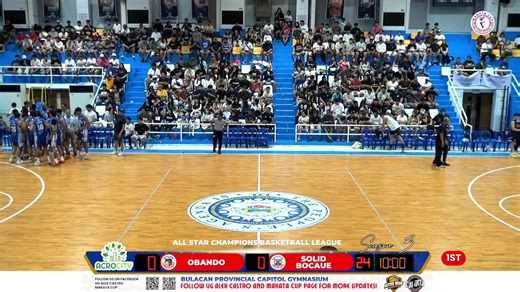 𝗔𝗟𝗟 𝗦𝗧𝗔𝗥 𝗖𝗛𝗔𝗠𝗣𝗜𝗢𝗡𝗦 𝗕𝗔𝗦𝗞𝗘𝗧𝗕𝗔𝗟𝗟 𝗟𝗘𝗔𝗚𝗨𝗘 - 𝗠𝗔𝗞𝗔𝗧𝗔 𝗖𝗨𝗣 𝗦𝗘𝗔𝗦𝗢𝗡 𝟯 Senior South Division Venue: Bulacan Capitol Gymnasium Obando vs Solid Bocaue #ACBL2026 #ViceGovernorAlexCastro #MakataCup | VG Alex Castro