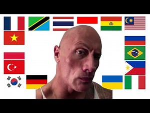 The Rock in different languages meme