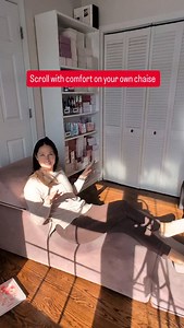 Drop furniture to get your own comfy chaise to scroll the socials on, but don't let your partner scroll you too quickly 😂. Follow along for more just the tips | Nicole McAllister