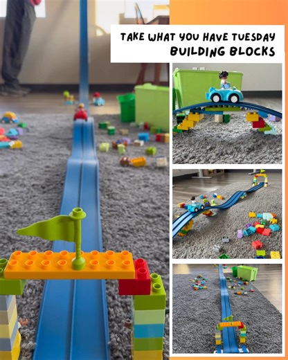Have building blocks? Add kids of all ages (yes, adult family members  ) to add to the fun. Ideas from the crew: a DIY finish line? a bridge? ⚠️a speed bump? ⛺a tunnel? a car? Here’s to building fun your own way! #blutrack #smallbusiness #toyracetrack #playtime #playislearning #create #creativity #homeschool #screenfree #independentplay #familyfun #motherhoodunplugged #toddlerplay #blutrackplayideas | Blu Track | Facebook