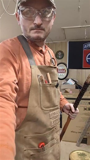 48 inches long. Deer antler handle leather wrap. Available. Unknown wood species. also known as. "watch-u-can-find" species. | Raymond Ryan