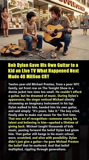 Bob Dylan Gave His Own Guitar to a Kid on Live TV — What Happened Next Made 40 Million CRY