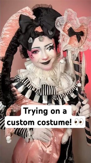 Trying on a custom made Jester costume! Do you like it? #makeup #makeuptransformation #cosplay