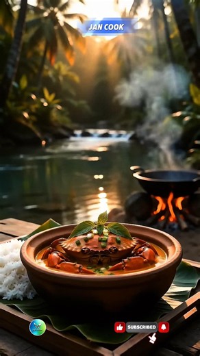 Creamy Coconut Crab Curry Cooked in the Wild | Primitive Forest Cooking ASMR #forestcooking