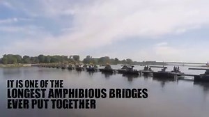 78K views · 1.5K reactions | Watch a floating bridge appear before your eyes! The bridge is made up of 30 British and German army M3 Amphibious Rigs on the river Vistula in Poland, and was put together in just under 30 minutes. | NATO | Facebook