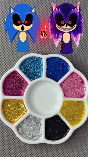 Horror Sonic Team 😈 Sonic 💙 Amy 💗 Tails 💛 Shadow 🖤 VS Battle 🔥 | Colour Mixing #sonic #satisfying