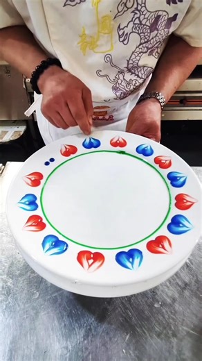 Incredible Hand Art on Food Plate | Creative Plate Painting with Bare Hands #handicraft #handmadeart