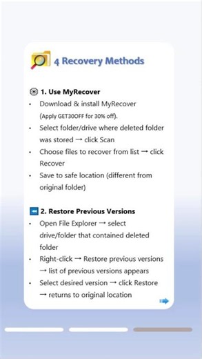 📂 Deleted an Entire Folder on Windows? Here's How to Get It Back!#windowstips #filerecovery #folder