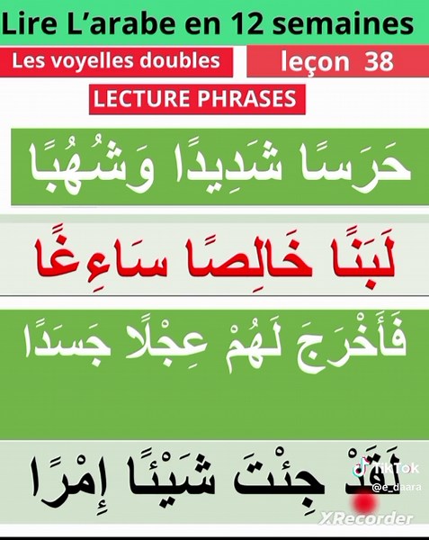 Apprendre la lecture arabe en 12 semaines