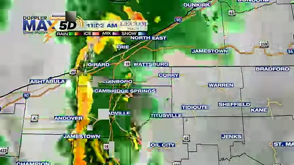 3.6K views · 15 reactions | FIRST WARNING WEATHER: Radar loop of the line of storms moving eastward (no sound). Lightning, wind gusts 40mph+ and heavy downpours are being detected by our Doppler MAX 5D. Stay indoors if you see lightning or hear thunder and stay tuned for updates. -Meteorologist Kelly Roland | Erie News Now | Facebook