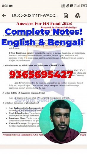 CLASS 12 Political Science Notes| Class XII Political Science Study Materials|Suvam Suklabaidya