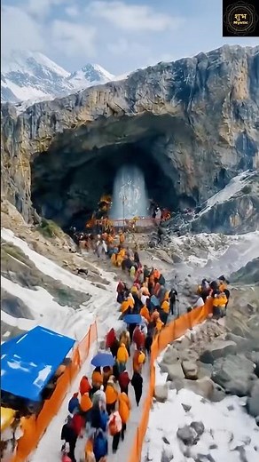 Aerial View of Amarnath Cave | Ice Shivling Darshan Amid Snowy Himalayas