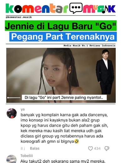 Jennie BLACKPINK Pegang Part Paling “Enak” dalam Lagu “Go” di Album Deadline KOMENTAR MUSIK •• Salah satu member Jennie kembali mendapat perhatian publik setelah perilisan lagu “Go” dari album terbaru Deadline milik BLACKPINK. Dalam lagu tersebut, Jennie disebut-sebut memegang bagian paling “enak” atau paling catchy yang langsung melekat di telinga para pendengar. Sejak lagu ini dirilis, banyak penggemar di media sosial menyoroti bagaimana part Jennie menjadi highlight utama. Dengan karakter vok
