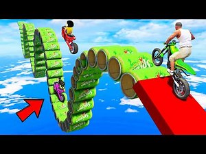 SHINCHAN AND FRANKLIN TRIED THE IMPOSSIBLE CAN CURVY BUMPY BRIDGE PARKOUR CHALLENGE GTA 5