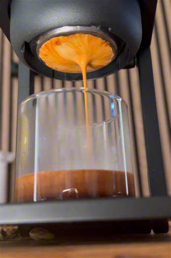 Fresh espresso shot brewing