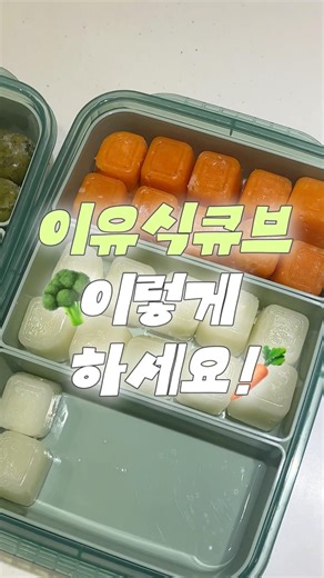 10개월 아기 중기 이유식 큐브 만들기 (이빨 두개밖에 없는 아가에요)