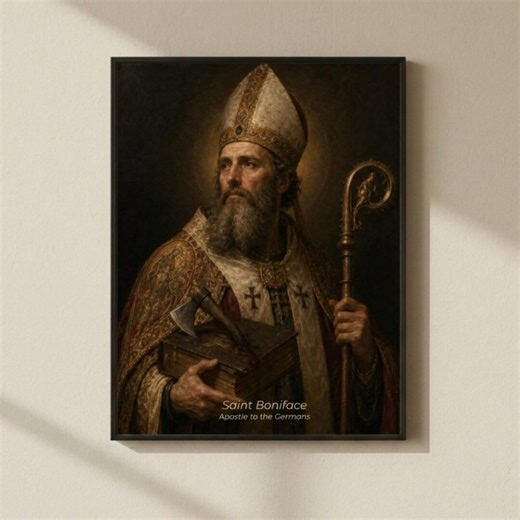 Saint Boniface Catholic Martyr Art, Traditional Devotional Portrait (digital Download) - Etsy