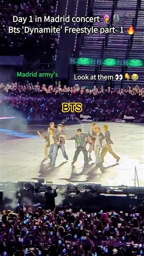BTS 'Dynamite' freestyle 🔥😭 in Madrid concert d-1 #kpop #bts #btsshorts #btsarmy #shortsfeed #shorts